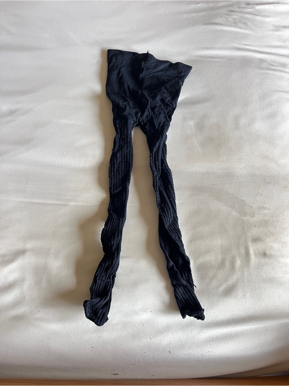 Children's Black Textured Tights - Brand Unknown